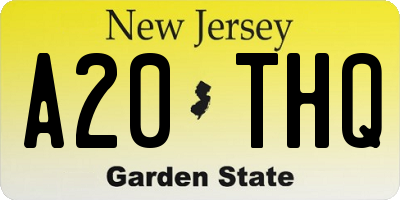 NJ license plate A20THQ