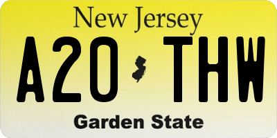 NJ license plate A20THW