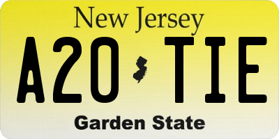 NJ license plate A20TIE