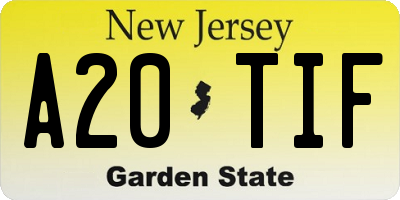 NJ license plate A20TIF