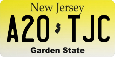 NJ license plate A20TJC