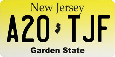NJ license plate A20TJF