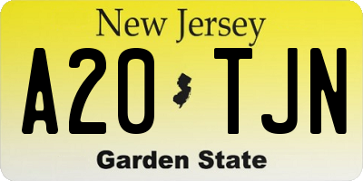 NJ license plate A20TJN