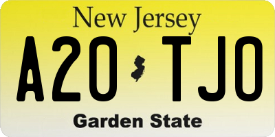 NJ license plate A20TJO