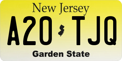 NJ license plate A20TJQ