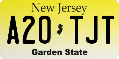 NJ license plate A20TJT