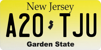 NJ license plate A20TJU