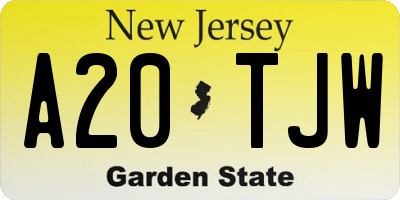 NJ license plate A20TJW