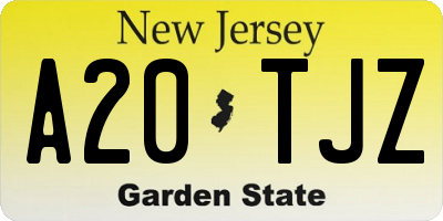 NJ license plate A20TJZ