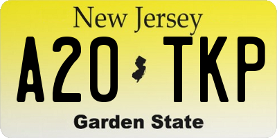 NJ license plate A20TKP