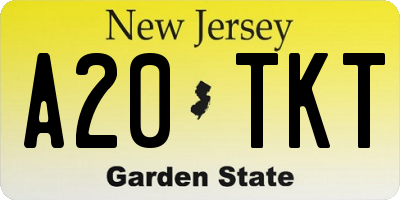 NJ license plate A20TKT