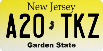 NJ license plate A20TKZ