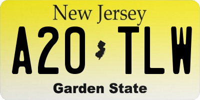 NJ license plate A20TLW
