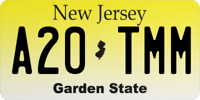 NJ license plate A20TMM