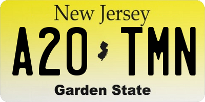 NJ license plate A20TMN