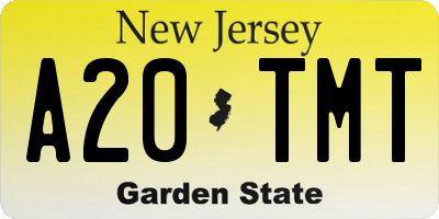 NJ license plate A20TMT