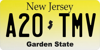 NJ license plate A20TMV