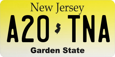 NJ license plate A20TNA