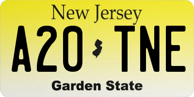 NJ license plate A20TNE