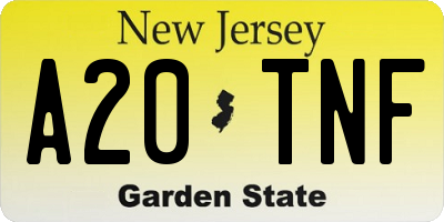NJ license plate A20TNF