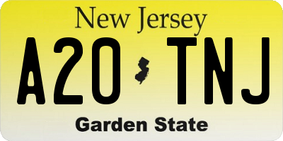 NJ license plate A20TNJ