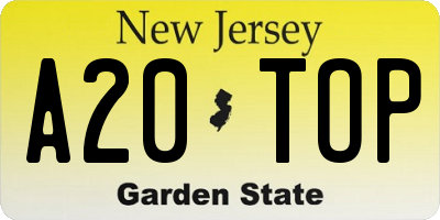 NJ license plate A20TOP