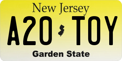 NJ license plate A20TOY