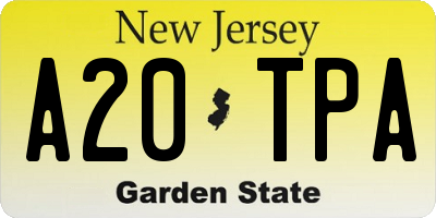 NJ license plate A20TPA