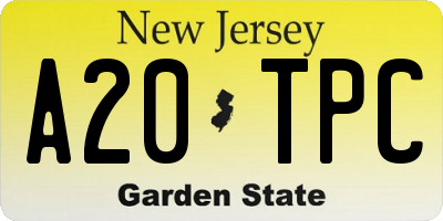 NJ license plate A20TPC