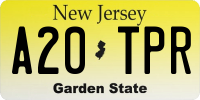 NJ license plate A20TPR