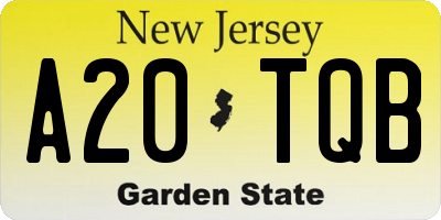 NJ license plate A20TQB