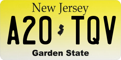 NJ license plate A20TQV
