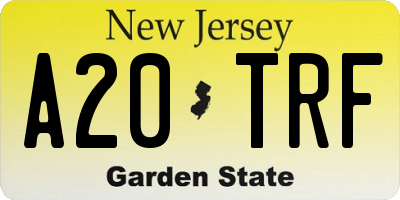 NJ license plate A20TRF