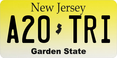 NJ license plate A20TRI