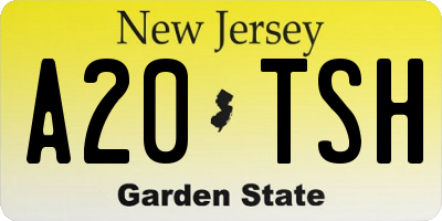 NJ license plate A20TSH