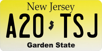 NJ license plate A20TSJ