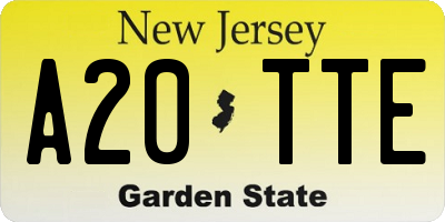 NJ license plate A20TTE