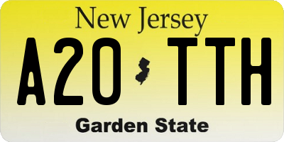 NJ license plate A20TTH