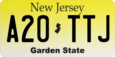 NJ license plate A20TTJ