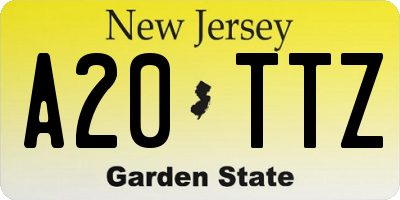 NJ license plate A20TTZ