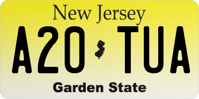 NJ license plate A20TUA