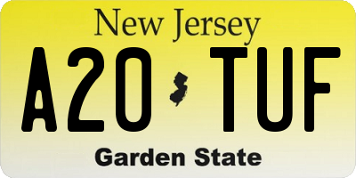 NJ license plate A20TUF