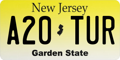 NJ license plate A20TUR
