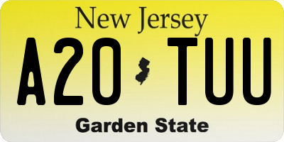 NJ license plate A20TUU