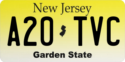 NJ license plate A20TVC