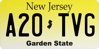 NJ license plate A20TVG