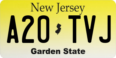 NJ license plate A20TVJ