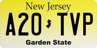 NJ license plate A20TVP