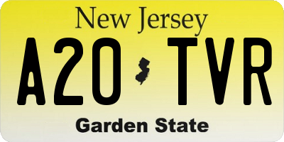 NJ license plate A20TVR