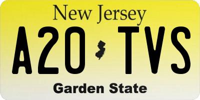 NJ license plate A20TVS